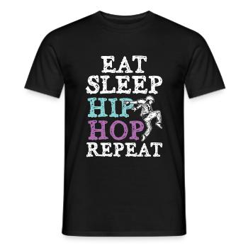 Eat Sleep Hip Hop Repeat - Männer T-Shirt - Schwarz - Vorne - AI Model Male 178 light (178cm)