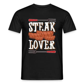 I love steak grilling meat beef - Men's T-Shirt - black - Front - AI Model Male 178 light (178cm)
