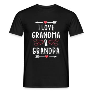 Ich liebe Oma und Opa Herz - Männer T-Shirt - Schwarz - Vorne - AI Model Male 178 light (178cm)