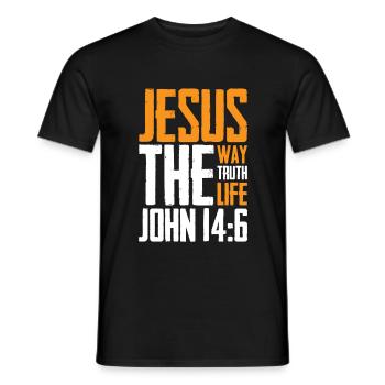 Jésus vie bible verset foi - T-shirt homme - noir - Devant - AI Model Male 178 light (178cm)