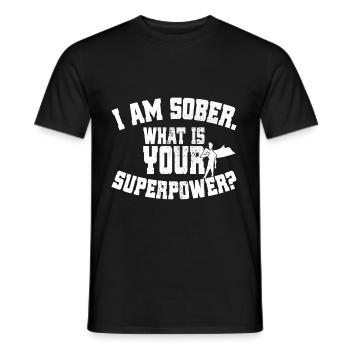 Je suis sobre Quelle est votre abstinence de superpuissance sans Alk - T-shirt homme - noir - Devant - AI Model Male 178 light (178cm)