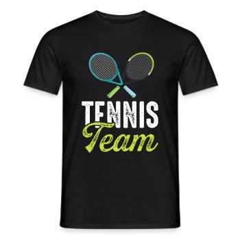 Tennis team tennis racket - Men's T-Shirt - black - Front - AI Model Male 178 light (178cm)