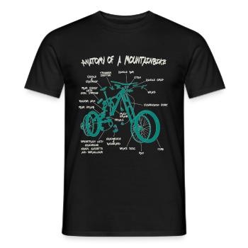 Anatomie d’un vélo de montagne en descente - T-shirt homme - noir - Devant - AI Model Male 178 light (178cm)