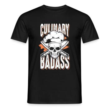 Chef de cuisine crâne culinaire - T-shirt homme - noir - Devant - AI Model Male 178 light (178cm)