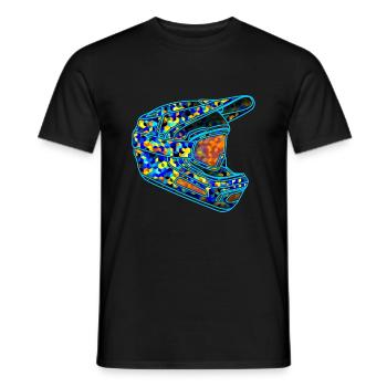 Helmet Mountain Bike - Men's T-Shirt - black - Front - AI Model Male 178 light (178cm)