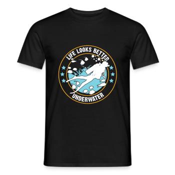 Scuba diving scuba dive diver - Men's T-Shirt - black - Front - AI Model Male 178 light (178cm)