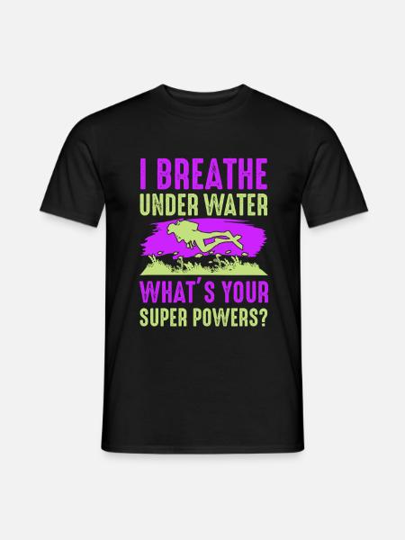 Plongée Superpower Humor Div - T-shirt homme - noir