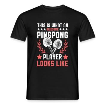 Awesome Ping Pong Spieler - Männer T-Shirt - Schwarz - Vorne - AI Model Male 178 light (178cm)