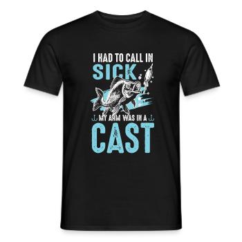 Fishing fish fishing saying - Men's T-Shirt - black - Front - AI Model Male 178 light (178cm)