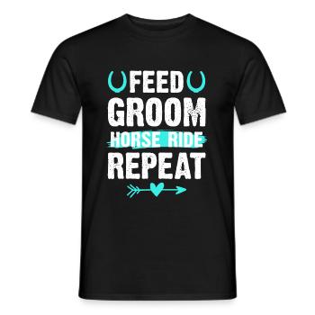 Groom riding groom horse - Men's T-Shirt - black - Front - AI Model Male 178 light (178cm)