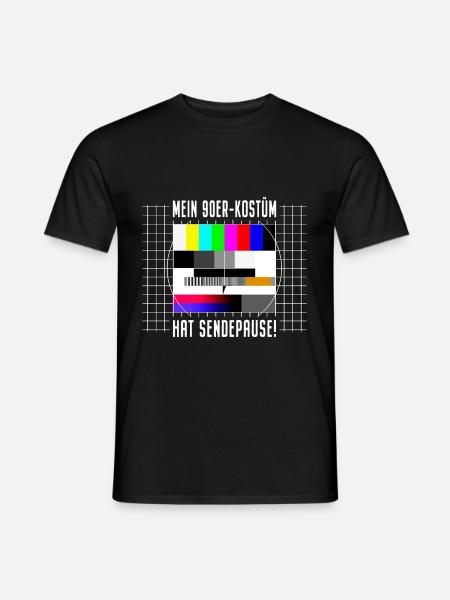 90er Jahre Kostüm Sendepause Testbild 90s Party - Männer T-Shirt - Schwarz