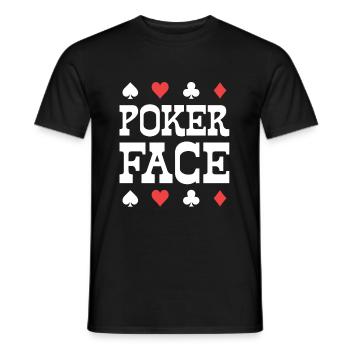 Poker Gambling Face Cards - Men's T-Shirt - black - Front - AI Model Male 178 light (178cm)