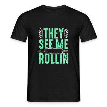 Rolling pin baking saying quote - Men's T-Shirt - black - Front - AI Model Male 178 light (178cm)