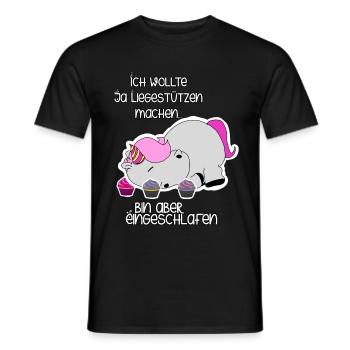 Faules Einhorn Lustige Sprüche - Männer T-Shirt - Schwarz - Vorne - AI Model Male 178 light (178cm)