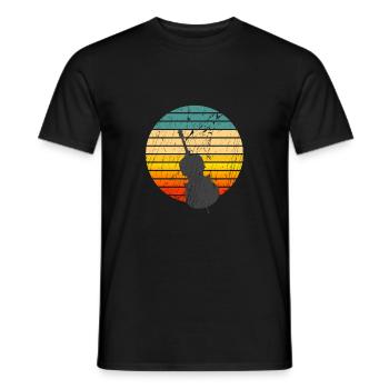Bass Kontrabass Vintage Retro Sunset - Männer T-Shirt - Schwarz - Vorne - AI Model Male 178 light (178cm)