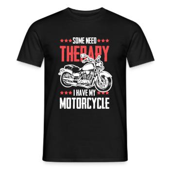 Moto thérapie énonciation drôle - T-shirt homme - noir - Devant - AI Model Male 178 light (178cm)