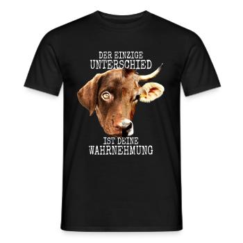 Der Unterschied Ist Deine Wahrnehmung Vegan Hund - Männer T-Shirt - Schwarz - Vorne - AI Model Male 178 light (178cm)