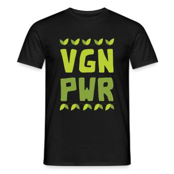 Vegan Power Vegans - Men's T-Shirt - black - Front - AI Model Male 178 light (178cm)