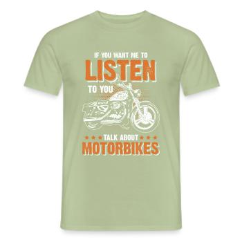 Motorbike motorcycle - Men's T-Shirt - sage - Front - AI Model Male 178 light (178cm)