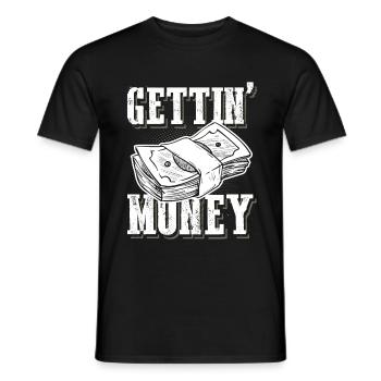 Gettin Money Geld - Männer T-Shirt - Schwarz - Vorne - AI Model Male 178 light (178cm)