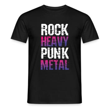 Rock heavy metal music - Men's T-Shirt - black - Front - AI Model Male 178 light (178cm)