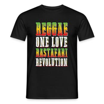 Reggae music Rastafarian - Men's T-Shirt - black - Front - AI Model Male 178 light (178cm)