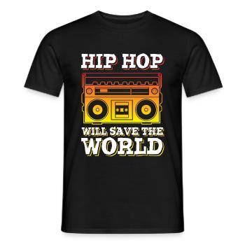 Ghetto blaster Hip Hop - Men's T-Shirt - black - Front - AI Model Male 178 light (178cm)