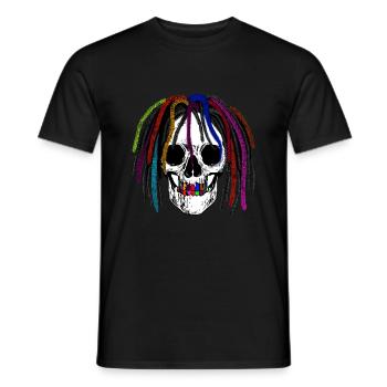 Jamaïque Reggae Rasta Rasta Dreadlock Skull - T-shirt homme - noir - Devant - AI Model Male 178 light (178cm)