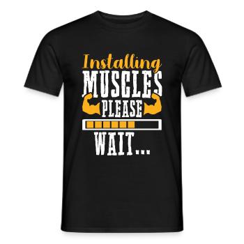 Fitness Muskeln Gym Loading - Männer T-Shirt - Schwarz - Vorne - AI Model Male 178 light (178cm)