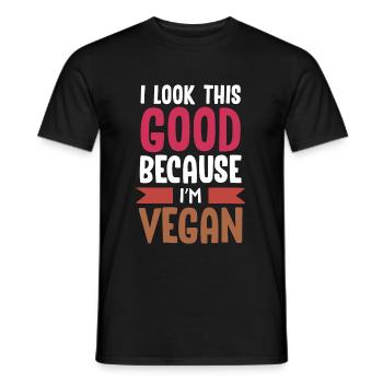 Vegans végétaliens - T-shirt homme - noir - Devant - AI Model Male 178 light (178cm)