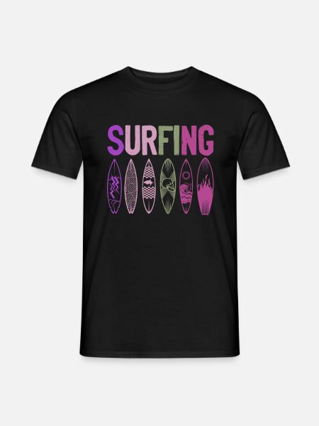 Surf planche de surf - T-shirt homme - noir