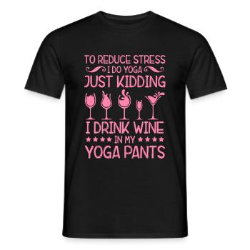 vin vin rouge yoga - T-shirt homme - noir - Devant - AI Model Male 178 light (178cm)