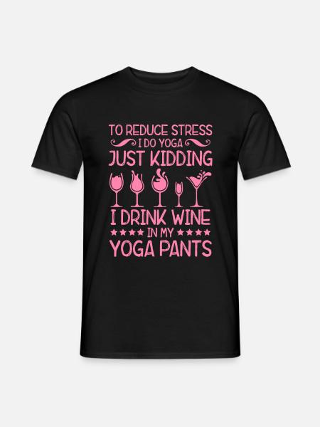 wine red wine yoga - Men's T-Shirt - black