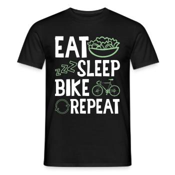 eat sleep bike repeat - T-shirt homme - noir - Devant - AI Model Male 178 light (178cm)