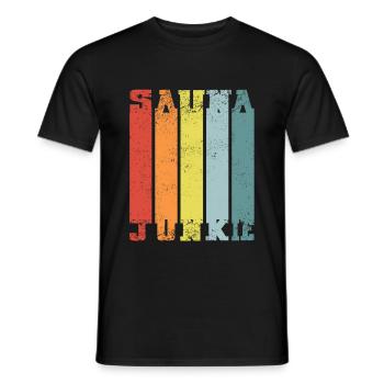 Sauna Junkie Aufguss Meister Saunameister Retro - Männer T-Shirt - Schwarz - Vorne - AI Model Male 178 light (178cm)