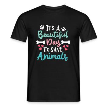 It’s A Beautiful Day To Save Animals Bien-être animal - T-shirt homme - noir - Devant - AI Model Male 178 light (178cm)