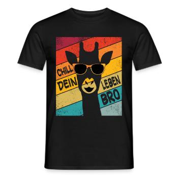 Chiller Giraffe Chill ta vie Giraffen Amour - T-shirt homme - noir - Devant - AI Model Male 178 light (178cm)