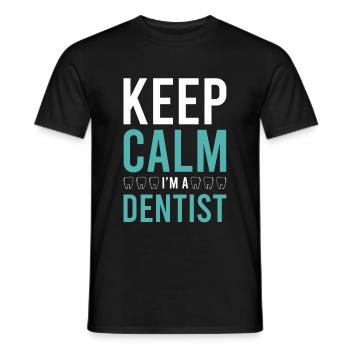 keep calm dentiste - T-shirt homme - noir - Devant - AI Model Male 178 light (178cm)