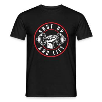 dumbbell gym fit - Men's T-Shirt - black - Front - AI Model Male 178 light (178cm)