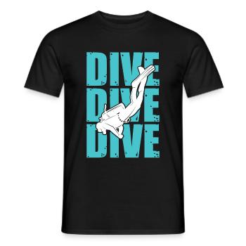 diving diver - Men's T-Shirt - black - Front - AI Model Male 178 light (178cm)