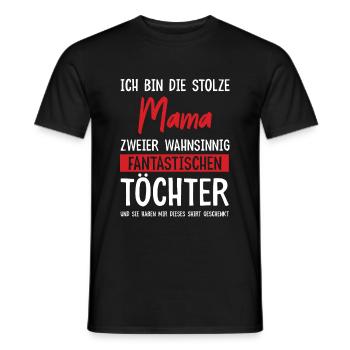 Stolze Mutter von 2 Kindern Muttertagsgeschenk - Männer T-Shirt - Schwarz - Vorne - AI Model Male 178 light (178cm)