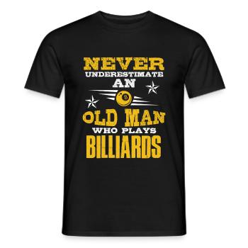 alter mann billard - Männer T-Shirt - Schwarz - Vorne - AI Model Male 178 light (178cm)