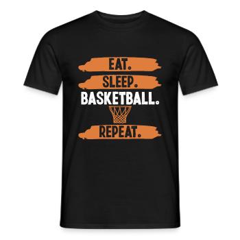 eat sleep basketball repeat - T-shirt homme - noir - Devant - AI Model Male 178 light (178cm)