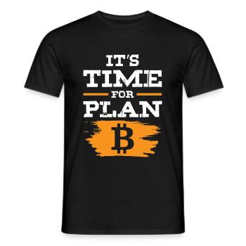bitcoin plan - Men's T-Shirt - black - Front - AI Model Male 178 light (178cm)