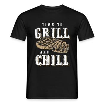 grill and chill - Männer T-Shirt - Schwarz - Vorne - AI Model Male 178 light (178cm)