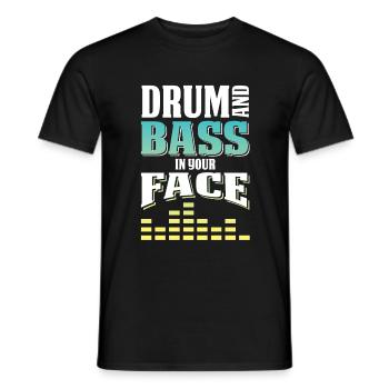 drum and bass spruch - T-shirt homme - noir - Devant - AI Model Male 178 light (178cm)