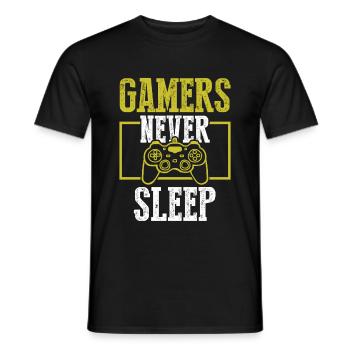 Le gamer ne dort pas - T-shirt homme - noir - Devant - AI Model Male 178 light (178cm)