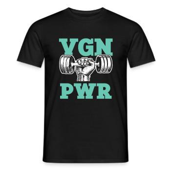 vegan power - Men's T-Shirt - black - Front - AI Model Male 178 light (178cm)