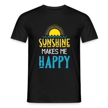 sonne sonnenschein happy - Männer T-Shirt - Schwarz - Vorne - AI Model Male 178 light (178cm)
