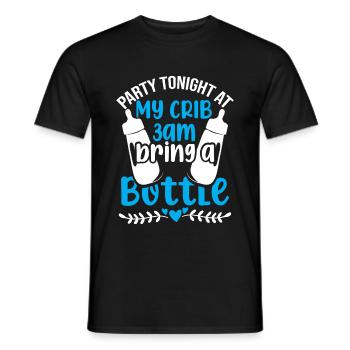 baby baby bottle - Men's T-Shirt - black - Front - AI Model Male 178 light (178cm)
